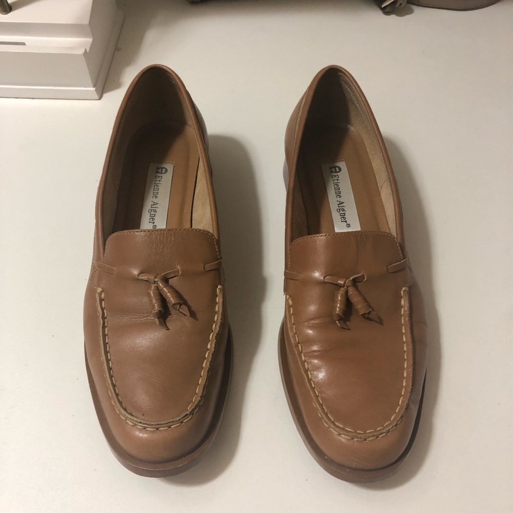Etienne Aligner tan color leather shoes